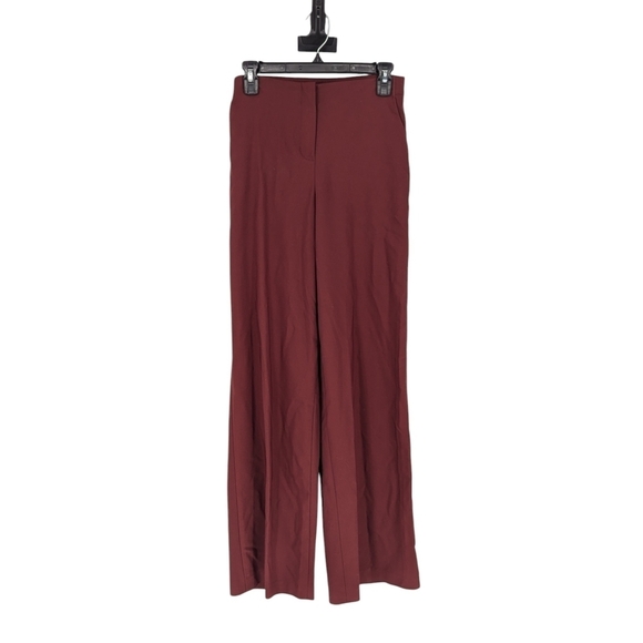 Karen Millen Wide Leg Trouser Pant Maroon 2 Business casual preppy 90s classic - Picture 1 of 7